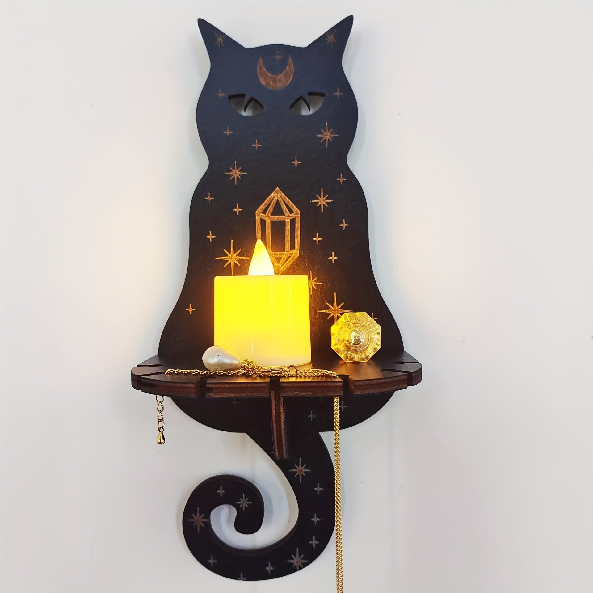 Cat Totem Wall Hanging Silicone Mold Halloween Wall Candle Holder