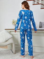 12 Constellations Print Pajama Set for Women