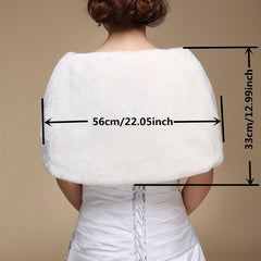 Faux Pearl Wedding Shawl Wrap Bow Shape Bridal Capelet