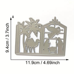 1pc Christmas Tree Deer Nativity Lantern Metal Cutting Dies for Scrapbooking