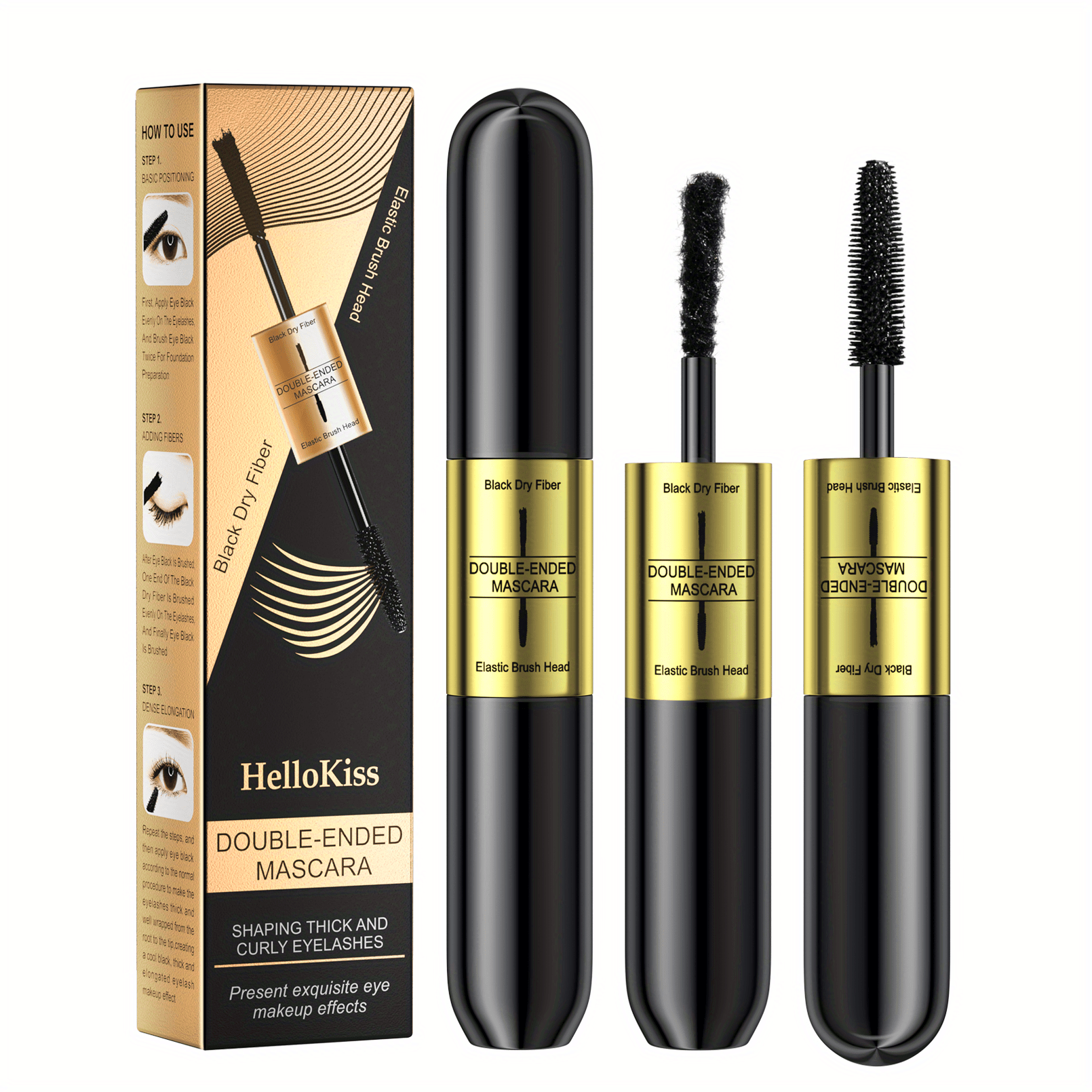 Double Headed 2-in-1 Fiber Mascara Waterproof Long Lasting