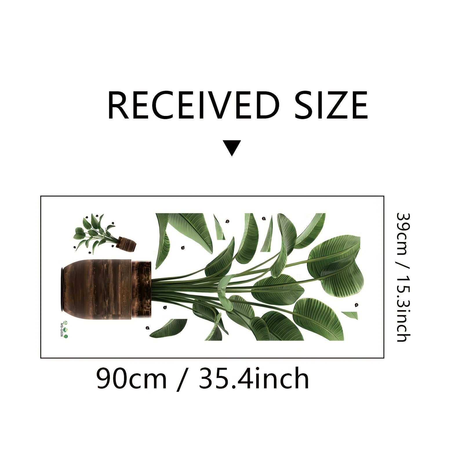 Green Plants Potted Wall Stickers PVC Leaves Creative Murals Paper
