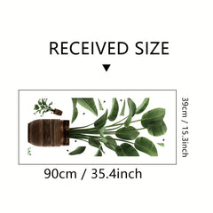 Green Plants Potted Wall Stickers PVC Leaves Creative Murals Paper
