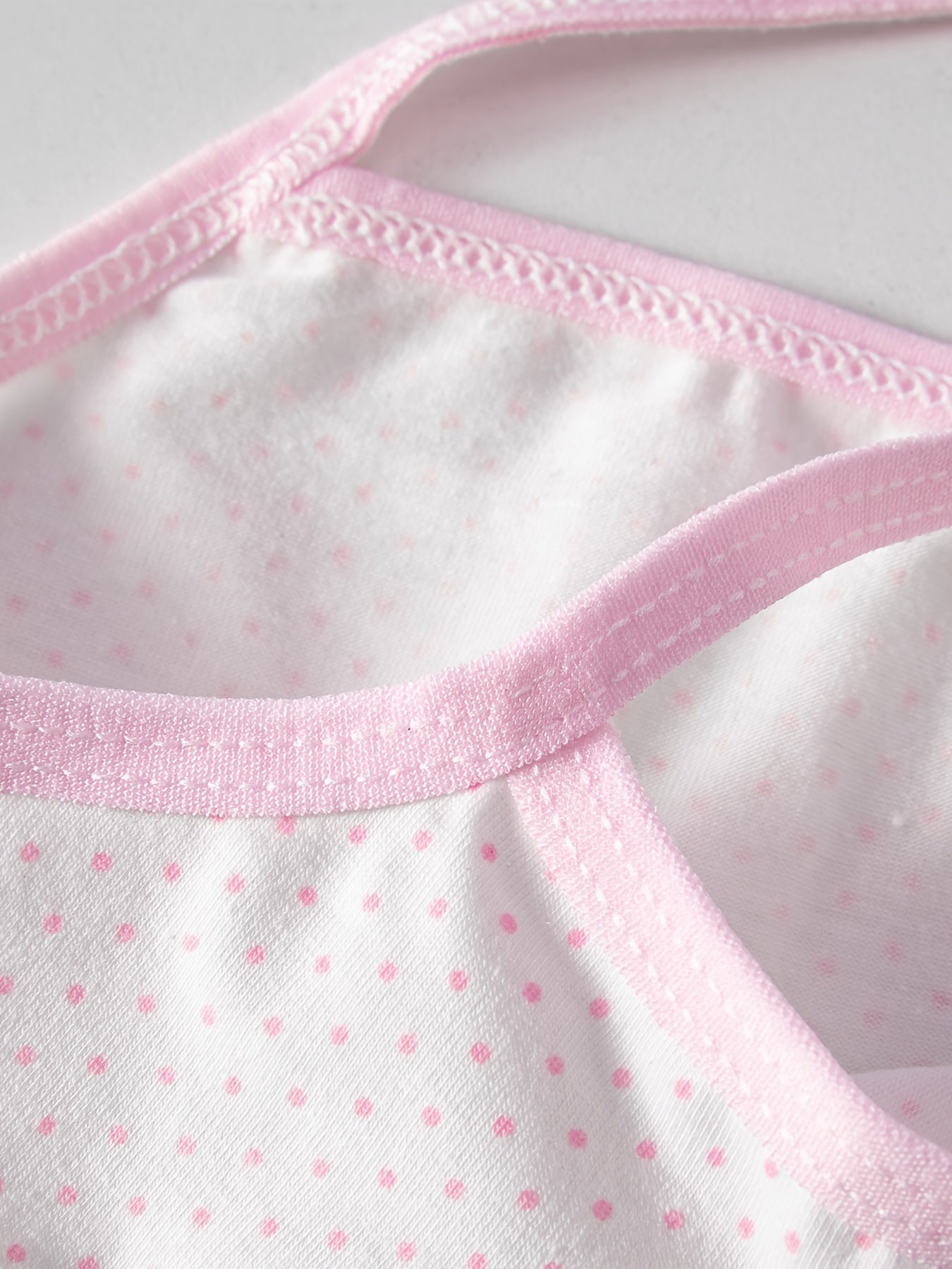5pcs Girls Polka Dot Print Bras Soft Comfort Bralette Underwear