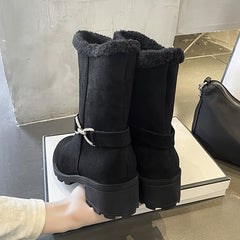 Chunky Heel Snow Boots Outdoor Non Slip Winter Boots