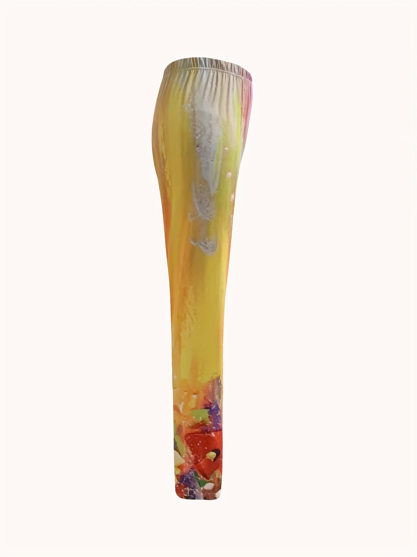 Floral Print Plus Size Sports Leggings, High Stretch Fitness Leggings