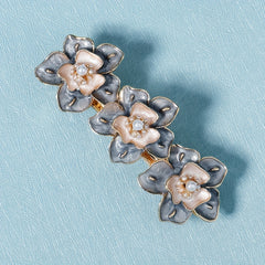Enamel Flower French Barrette Hair Clip