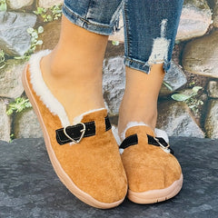 Women's Snow Boots Warm Slippers Love Decoration