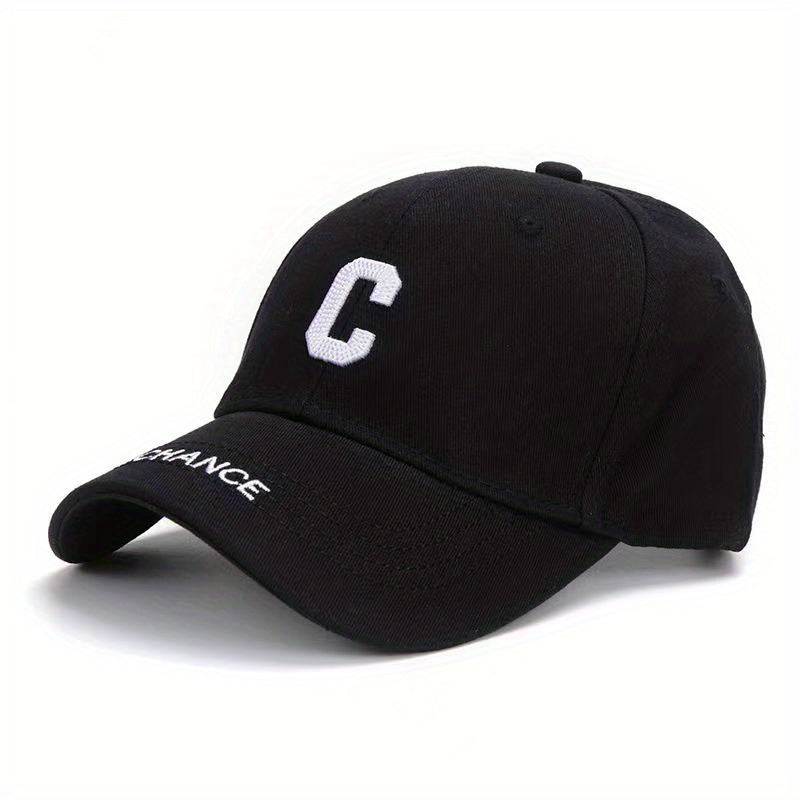 Stylish C Embroidery Baseball Cap Unisex Solid Dad Hats Outdoor