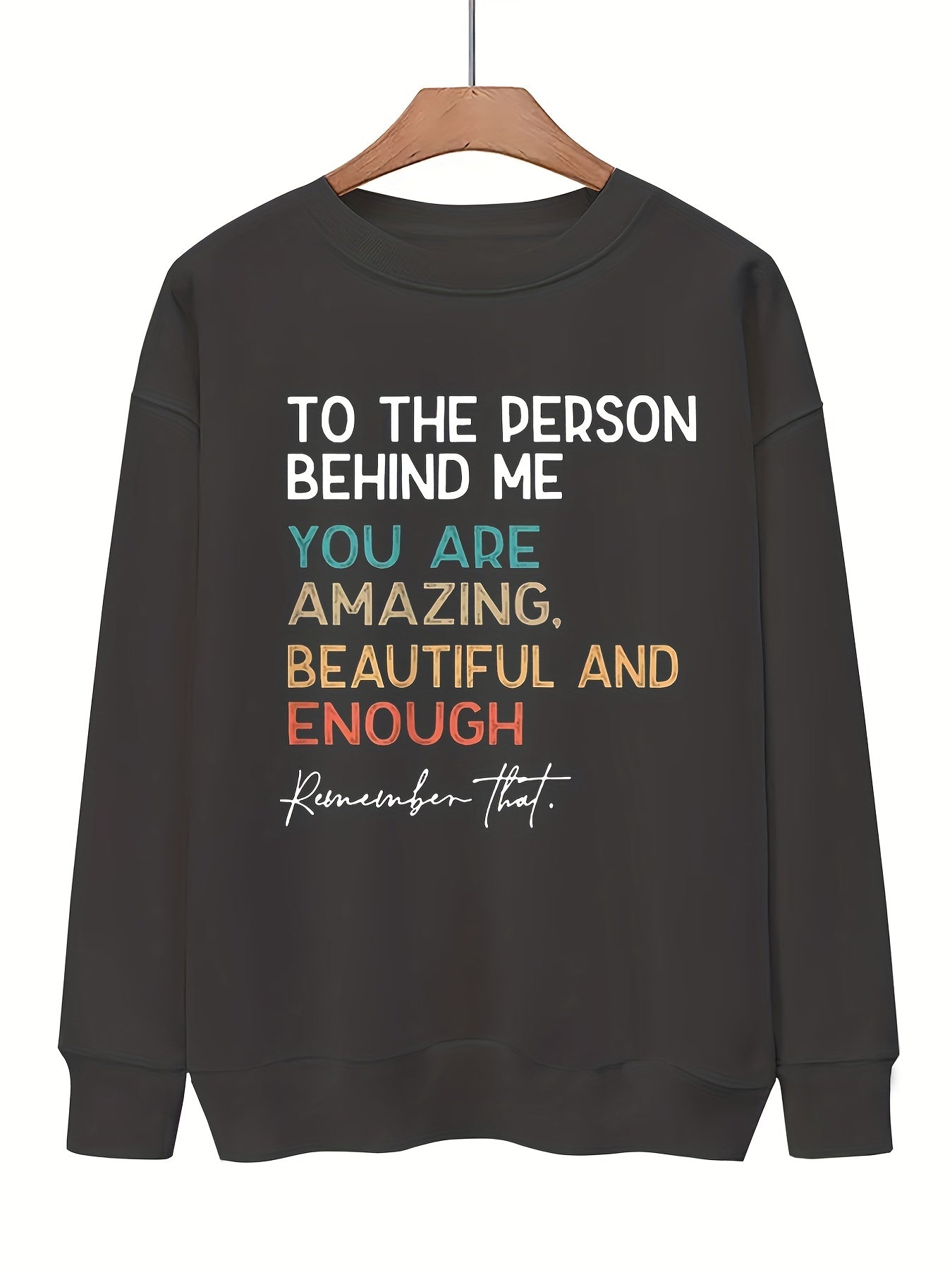 Letter Print Casual Long Sleeve Sweatshirt for Women