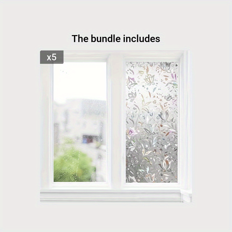 Rainbow Window Film Stained Glass Privacy Protection UV Heat Blocking
