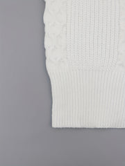 Solid Jacquard Long Sleeve Open Front Cardigan