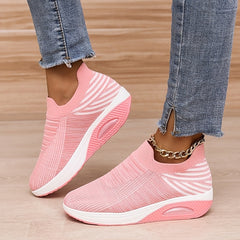 Women's Lightweight Wedge Sneakers with Air Cushion Knitting Socks