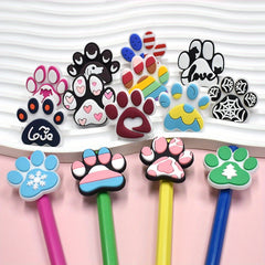 8Pcs Dog Paw Print Pencil Clips PVC Fun Holiday Party Decorations