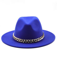 British Style Woolen Jazz Top Hat Big Brim Felt Sun Hat