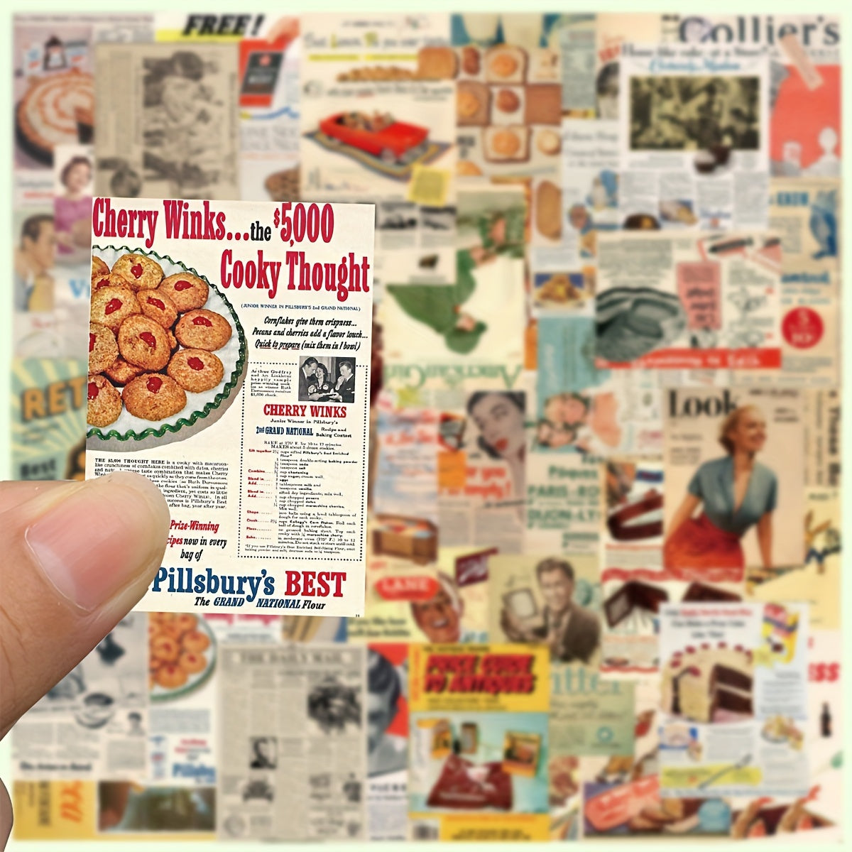 Retro Magazine Newspapers Stickers - DIY Decoration Waterproof Stickers