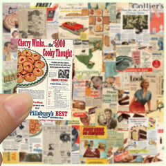 Retro Magazine Newspapers Stickers - DIY Decoration Waterproof Stickers