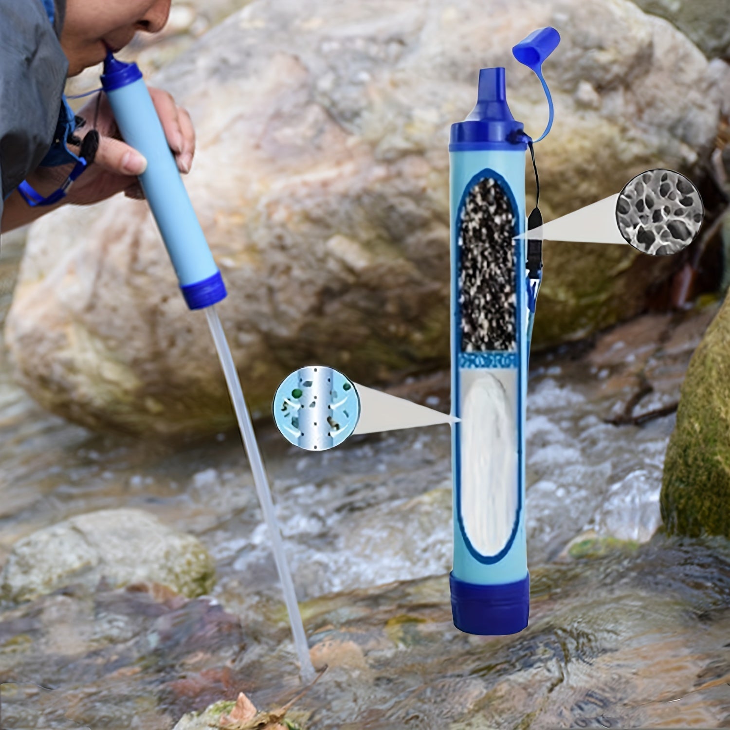 Outdoor Water Filter Straw Emergency Survival Gear Water Purifier Camping