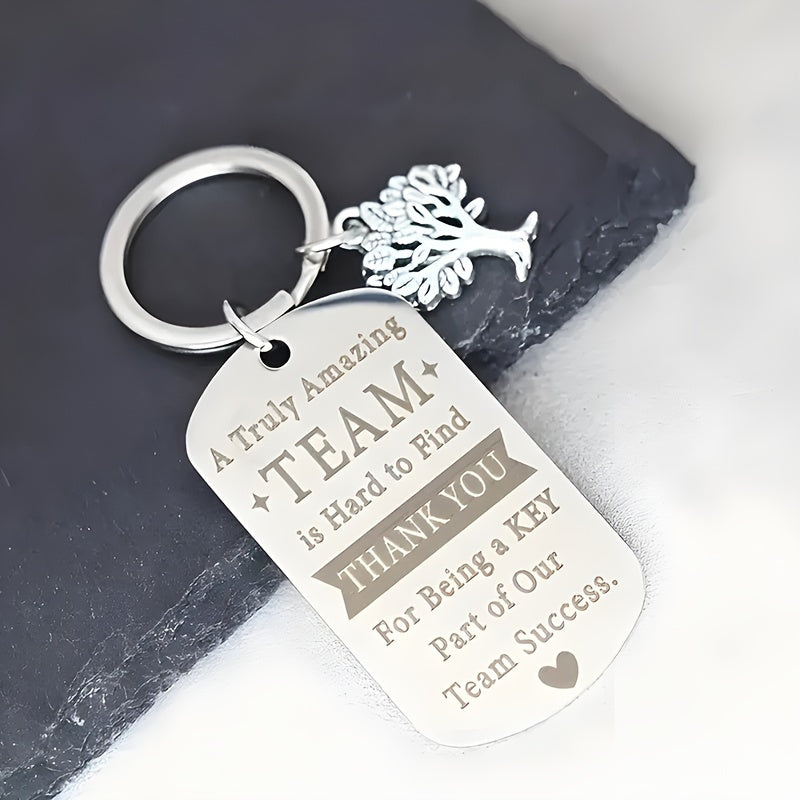 Personalized Stainless Steel Keychain Gift for Teammates