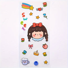 1pc Cartoon Bear And Rabbit Planner Sticker Waterproof Decorative Sticker