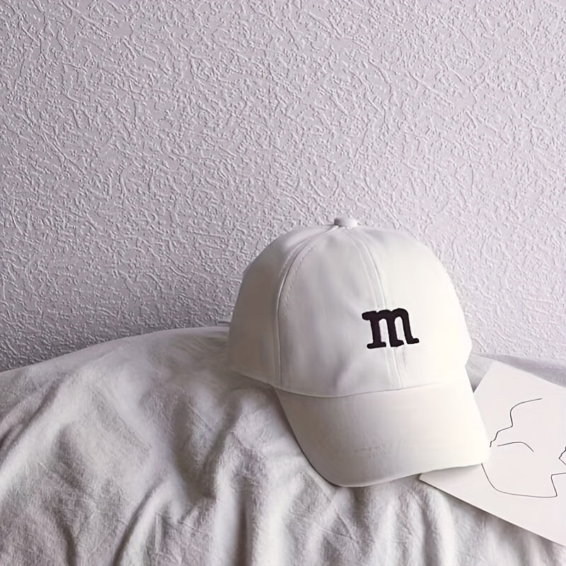 Kids Letter M Embroidery Baseball Cap Sun Protection Sunshade Hat