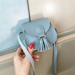 Girls Casual Tassel Shoulder Bag Crossbody Handbag Sweet PU Leather