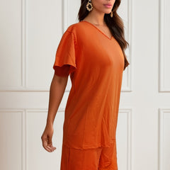 Casual Two piece Set Crew Neck Short Sleeve Tee & Shorts