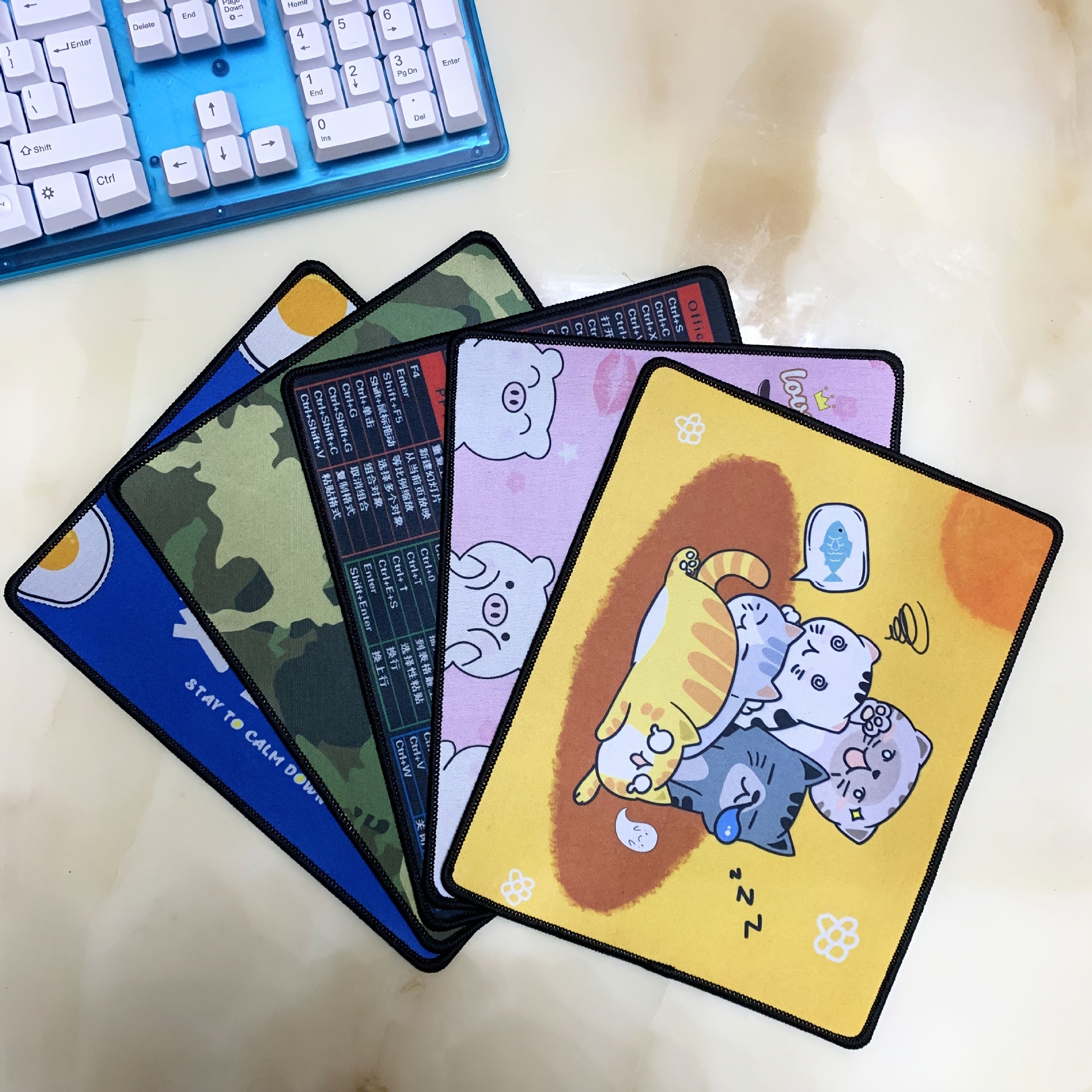 Cat Mouse Pad Office Desk Pad For Computer Keyboard Cartoon Desk Pad