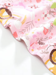 Girls Sweet Animal Graphic Long Sleeve Princess Dress
