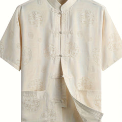 Men's Summer Short Sleeved Shirt Chinese Style Suit