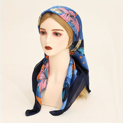 Floral Print Bandana Silk Scarf Casual Shawl Scarf Wrap