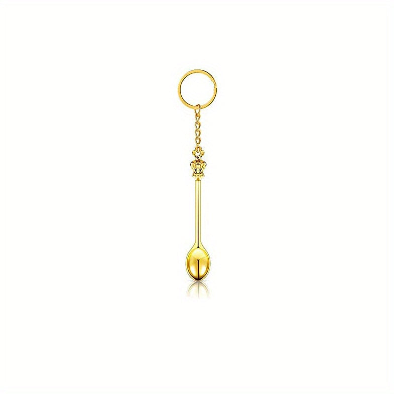 Mini Crown Keychain Tea Spoon Pendant Keyring