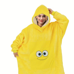 Cartoon Animal Fleece Hooded Wearable Blanket