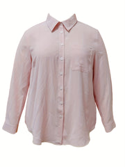 Button Up Long Sleeve Casual Blouse