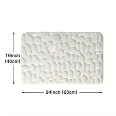 Memory Foam Bath Rug Cobblestone Embossed Non Slip Soft Shower Room