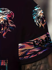 Men's Eagle Graphic Print T shirt Casual Comfy Slightly Stretch