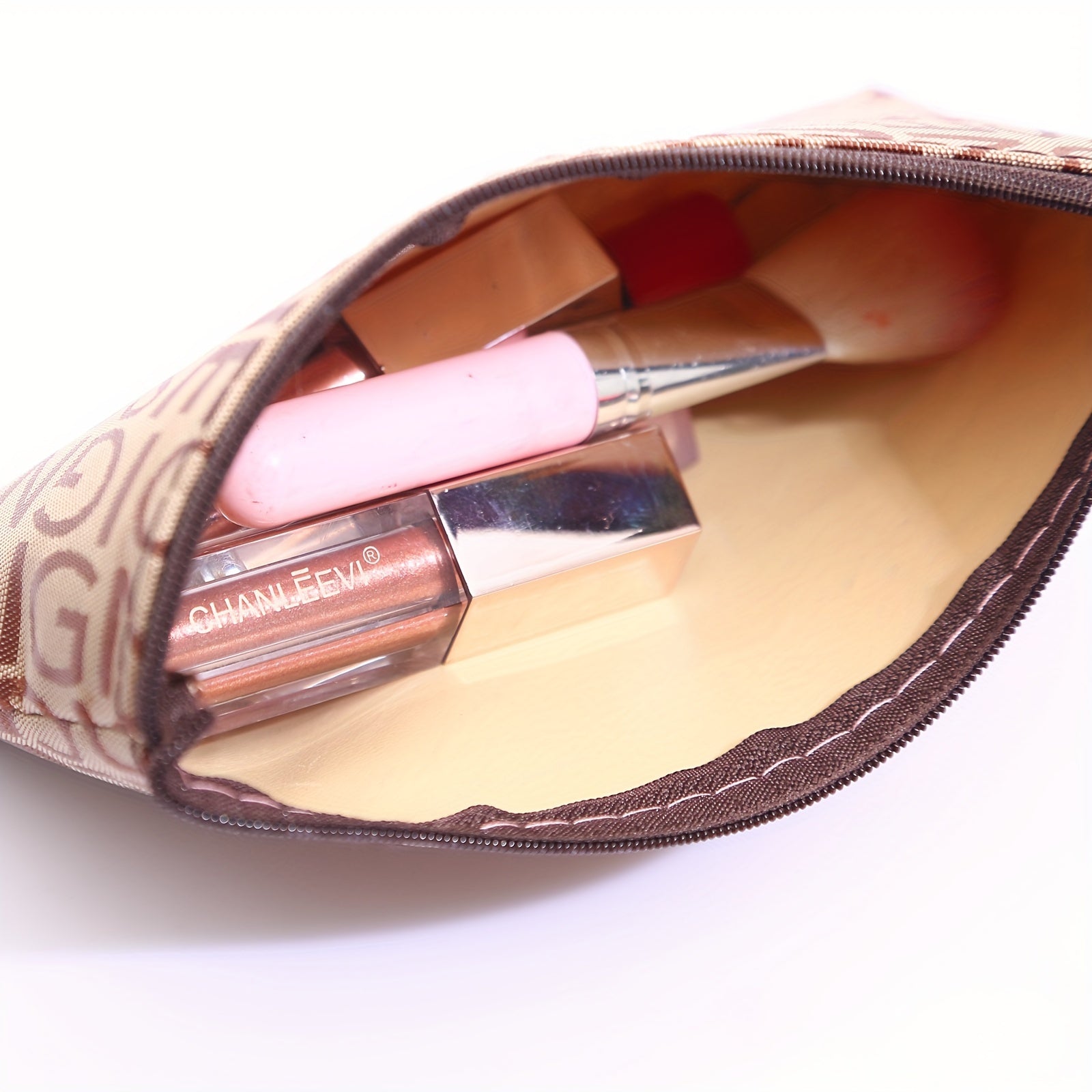 Large Capacity Letter Cosmetic Bag for Travel and Makeup Storage