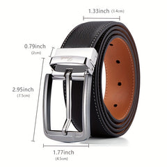 Men's Leather Belt Pin Buckle Business Suit Waist Strap