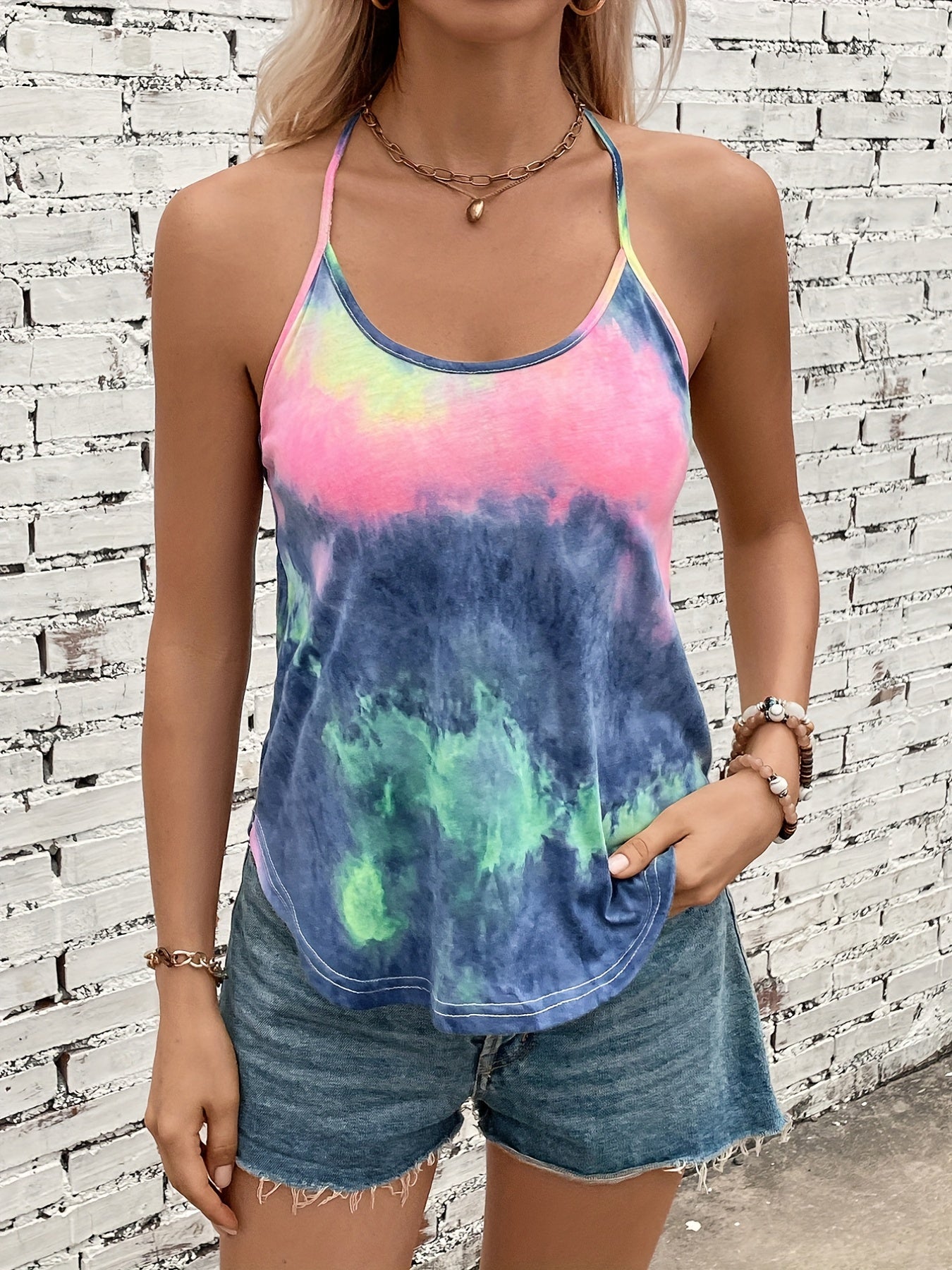 Striped Cami Top Sleeveless Casual Top For Summer & Spring Women's Clothing