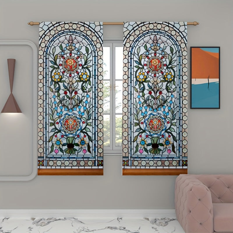 European Gothic Floral Curtains for Living Room