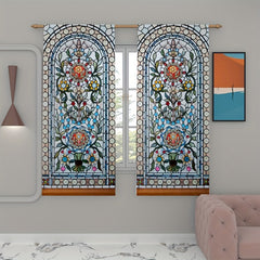 European Gothic Floral Curtains for Living Room