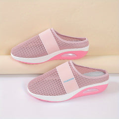 Women's Mesh Breathable Half Slippers Soft Air Cushion Shoes