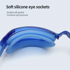 Adjustable Waterproof Swim Goggles + Storage Box + 3 Nose Bridge Replacement