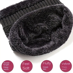Men's Winter Knitted Hat Thickened Velvet Warm Hat