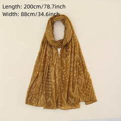 Hot Stamping Shawl Thin Breathable Scarf Retro Solid Travel Casual Hijab