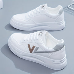 Women's Letter Decor Platform Shoes Casual Lace Up Outdoor Sneakers