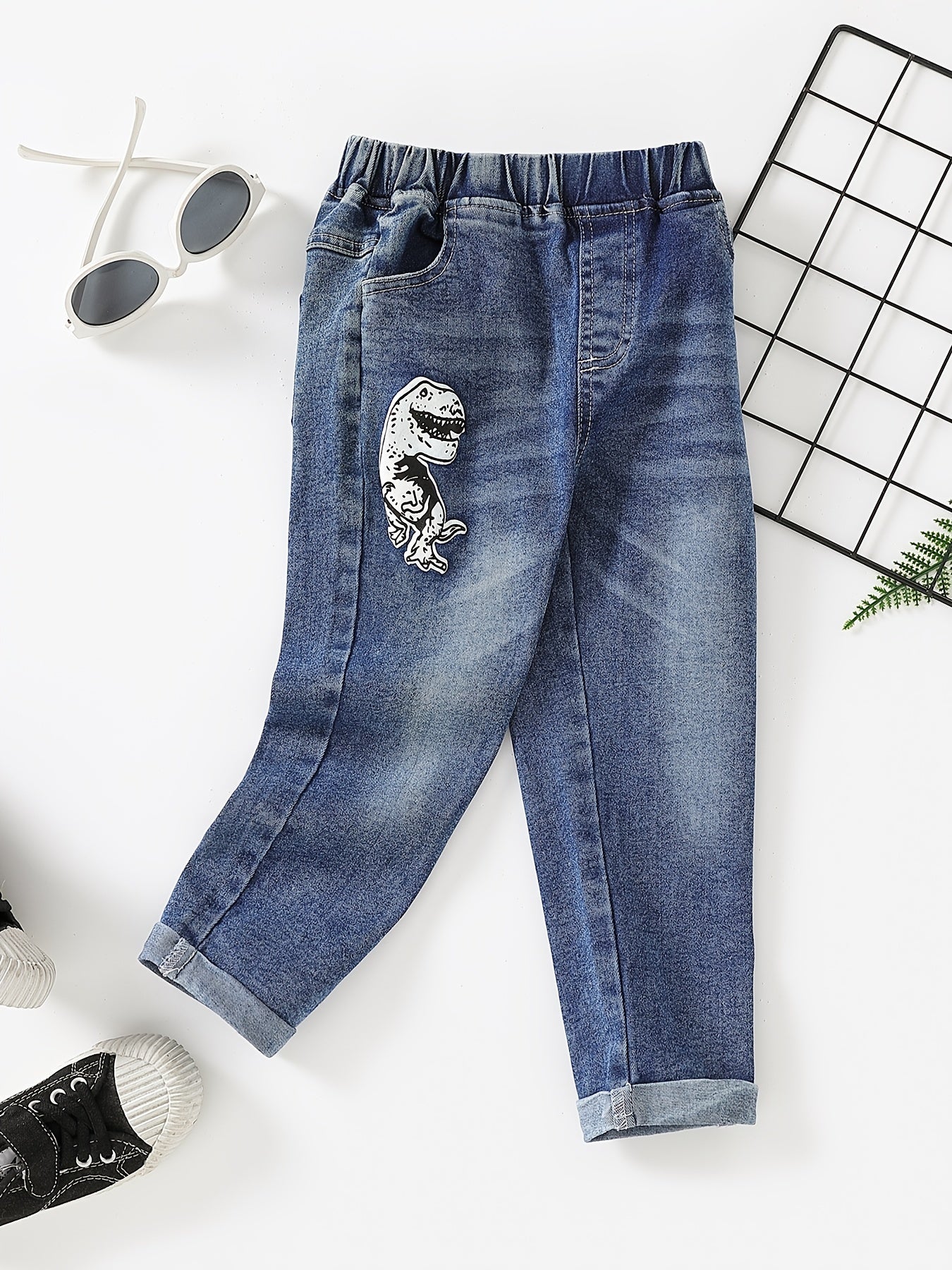 Boys Dinosaur Print Jeans For Kids