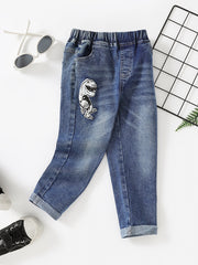 Boys Dinosaur Print Jeans For Kids