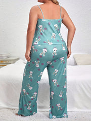 Rabbit Print Cami Top & Pants Loungewear Set
