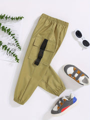 Boys Comfortable Cargo Pants Quick-dry Jogger With Pockets